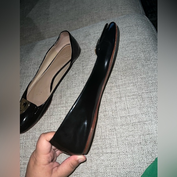 Tory Burch Square Toe Logo Soft Patent Flat - Picture 5 of 16